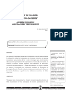 Educación de Calidad Y Desempeño Docente: Quality Education and Teachers' Performance