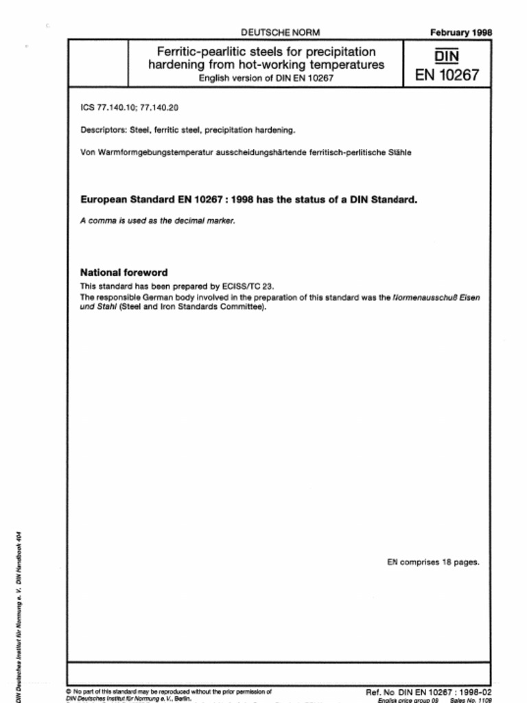 Din en 10267 | PDF