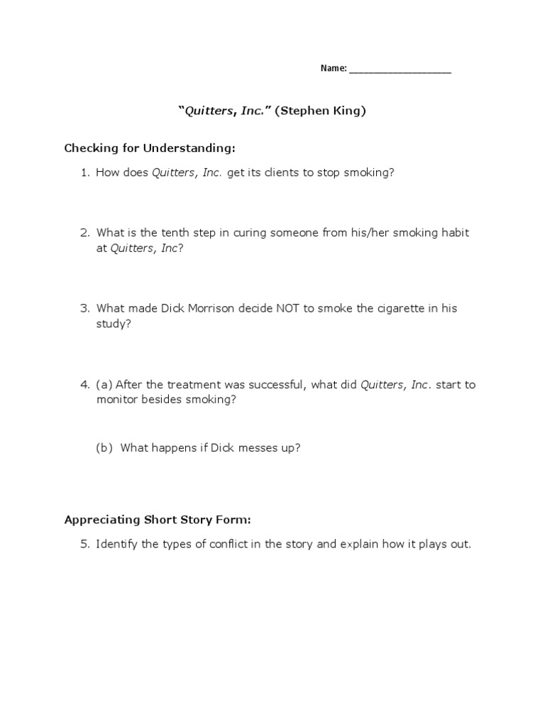 Quitters Inc Qs | PDF