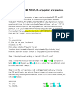 AR,ER,IR VERBS conjugation plus SUBJECT PRONOU