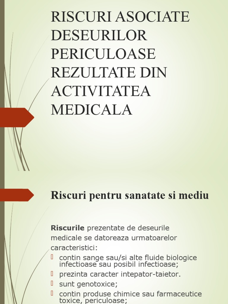 6 Riscuri Asociate Deseurilor Periculoase | PDF