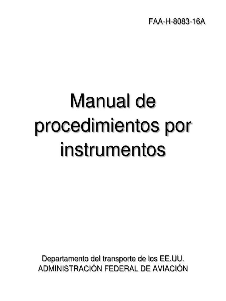 FAA Instrument Procedures Handbook PDF