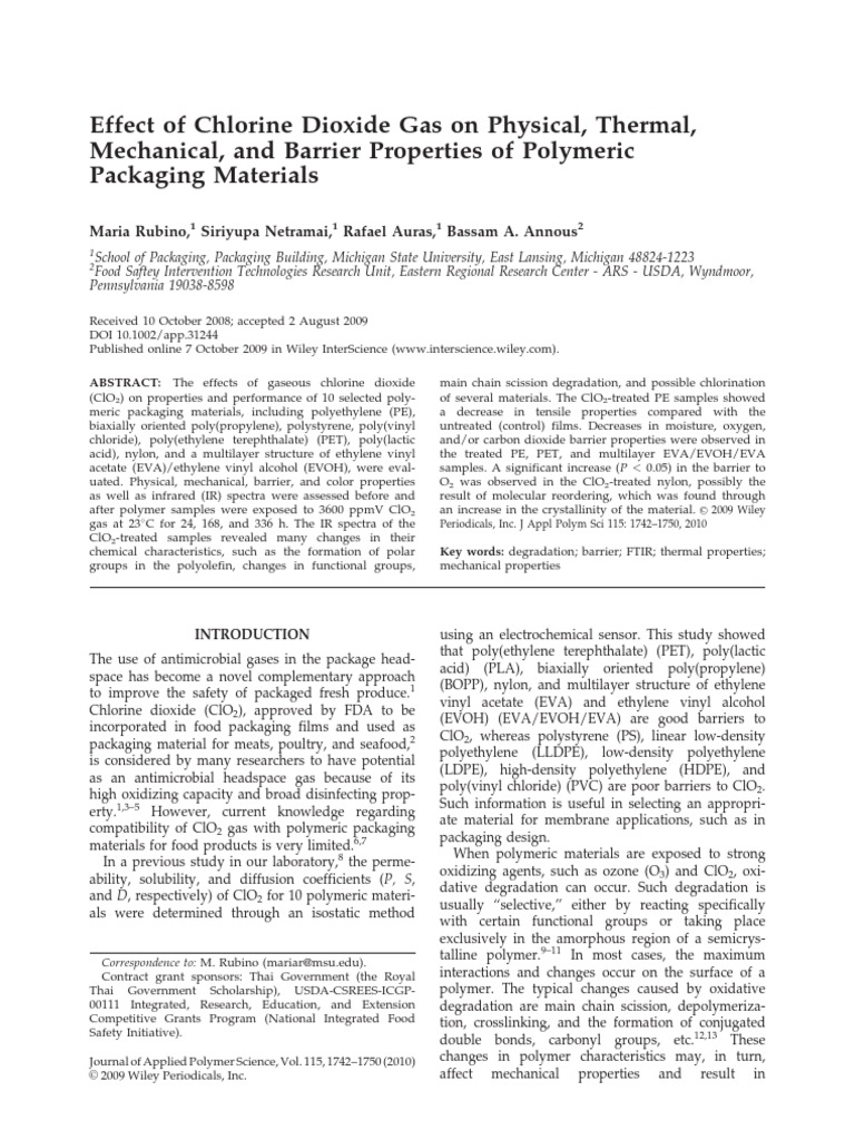 Effect of Chlorine Dioxide Gas PDF