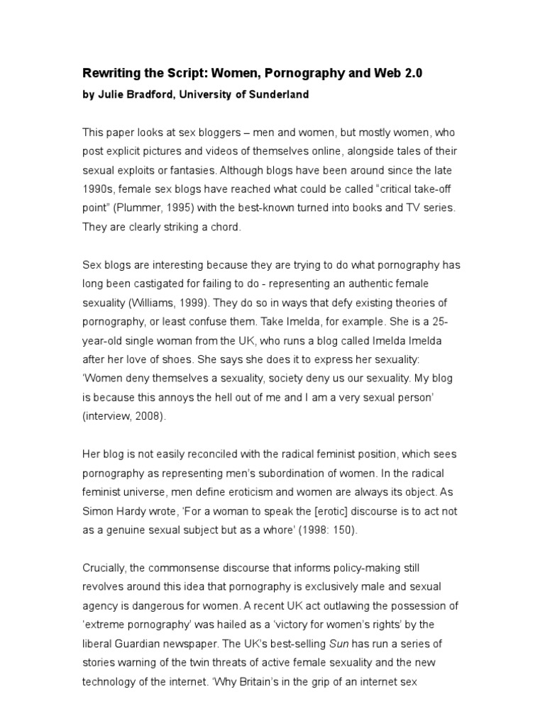 Rewriting The Script: Women, Pornography and Web 2.0 | PDF | Business