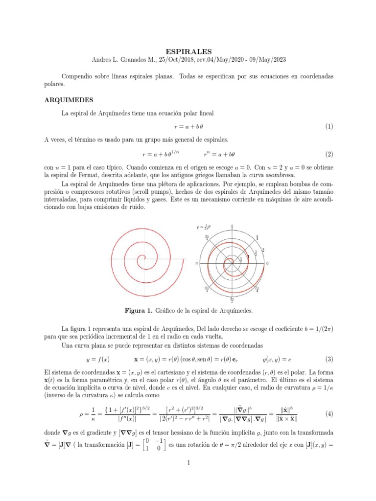 Tipos y Ecuaciones de Espirales Matemáticas