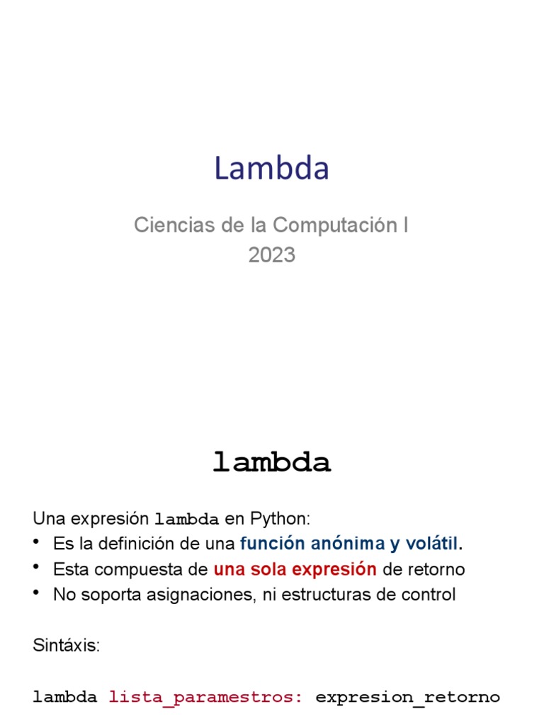 Lambda | PDF