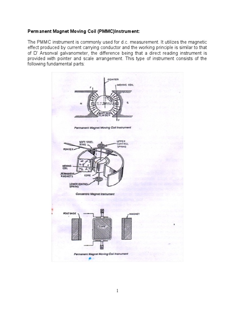 Permanent Moving Coil Instruments Understanding the Fundamental Components and