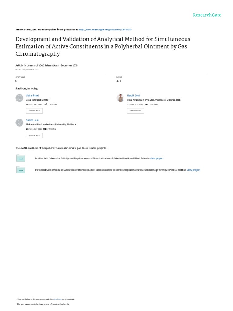 Development and Validation of Analytical Method For Simultaneous ...
