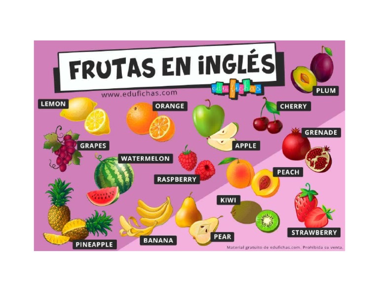 Frutas en Inglés | PDF