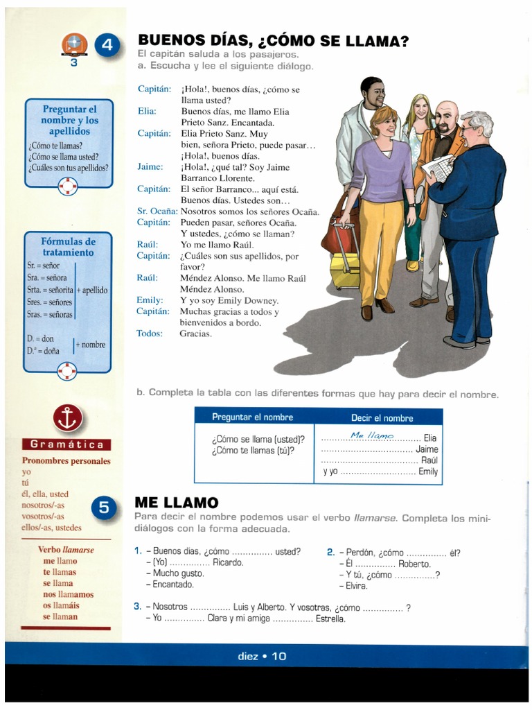 Pronombres Ser Llamarse | PDF