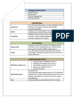 ITIL Change Control Form Template