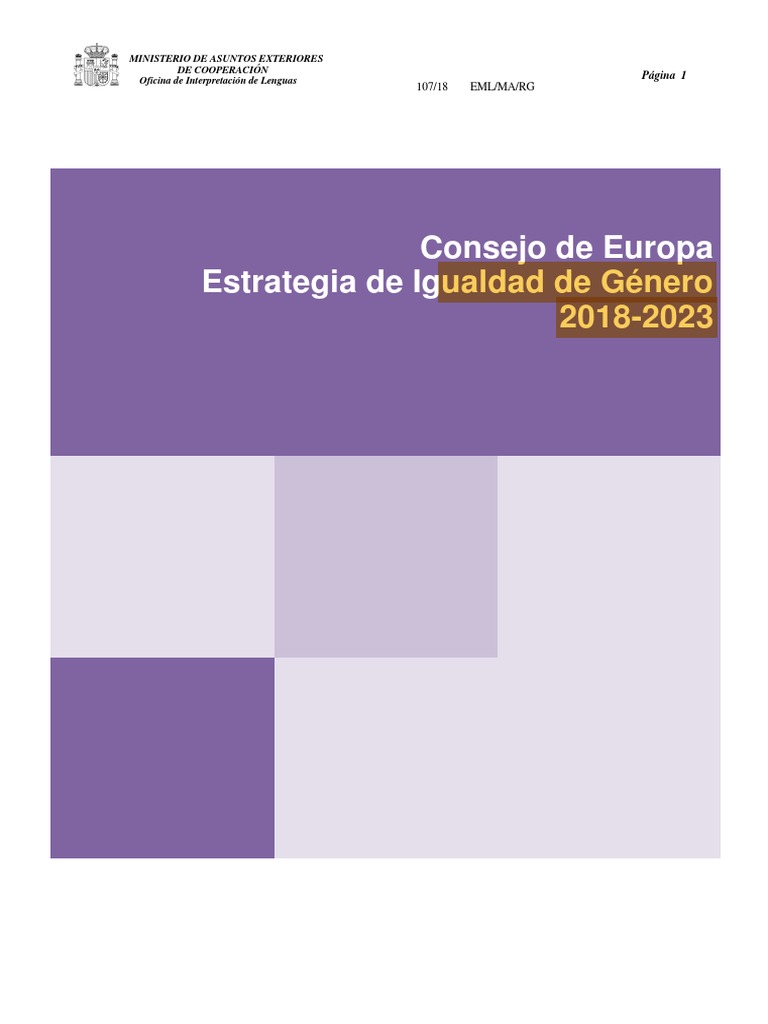 Estrategia de Igualdad de Género 2018-2023 | PDF | Estudios de género ...
