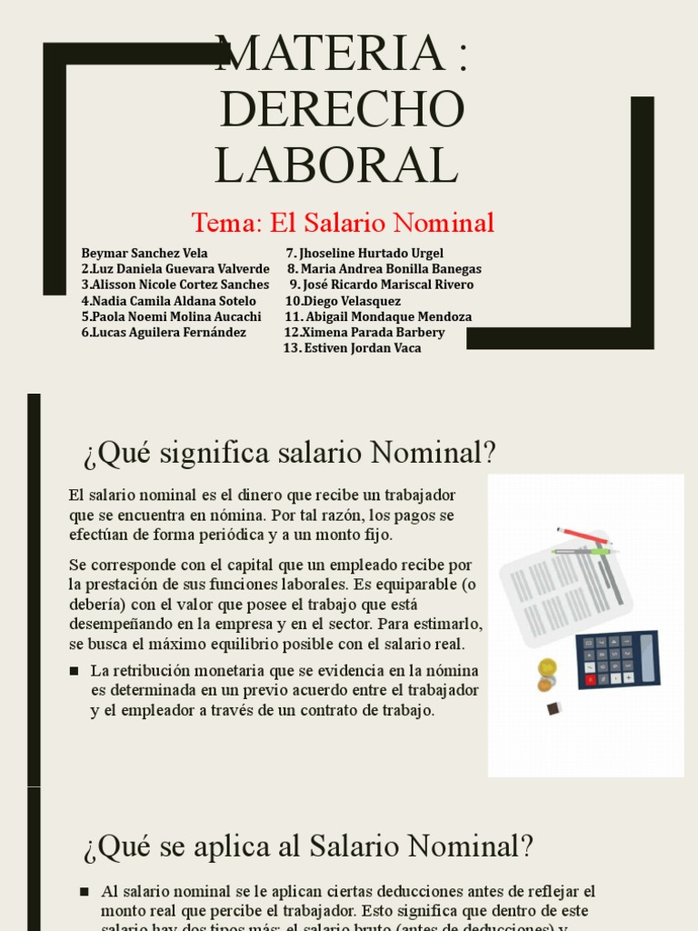 Definición y Cálculo del Salario Nominal | PDF