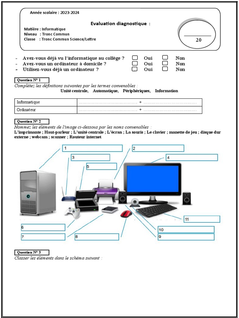 Test Diagnostique | PDF
