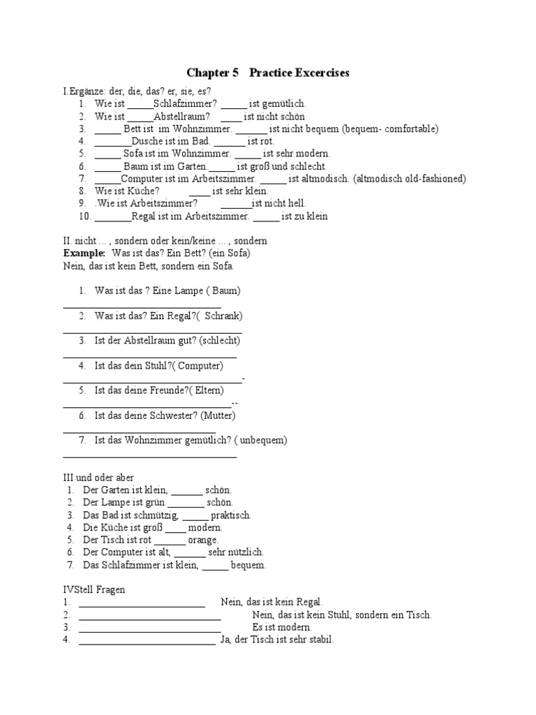 German Articles Practice Exercises | PDF