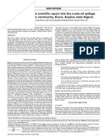 An Environmental Scientific Report Into The Crude Oil Spillage Incidence in Tein Community Biseni Bayelsa State Nigeria