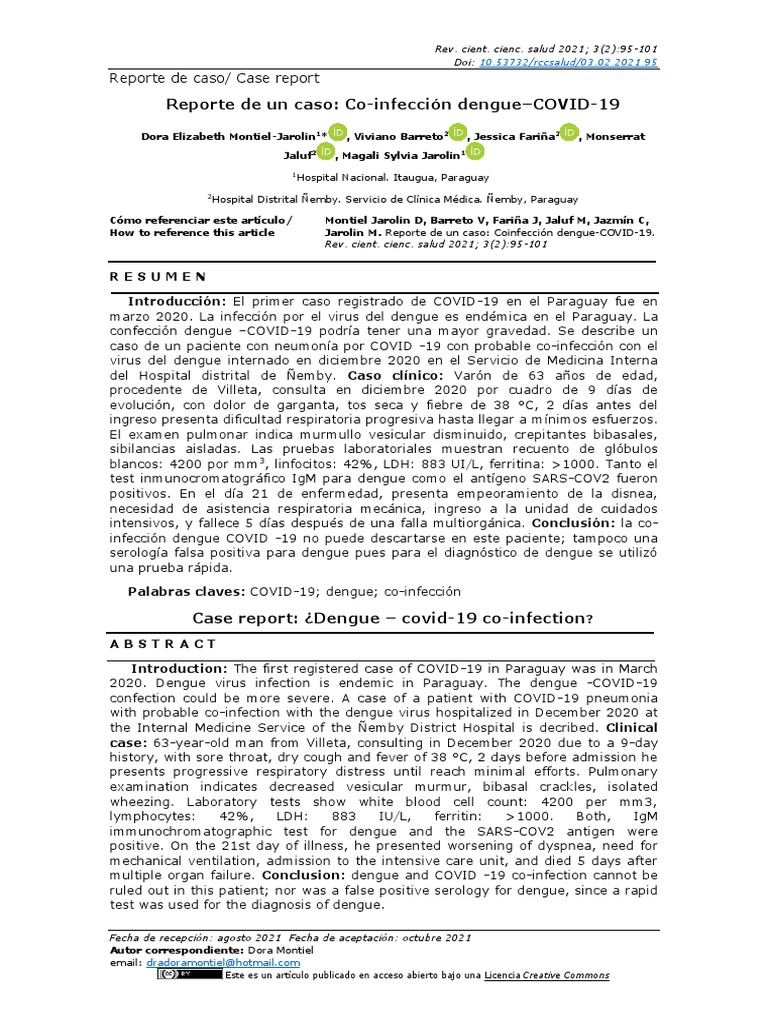 Caso Clinico Dengue | PDF | Reacción en cadena de la polimerasa | Neumonía