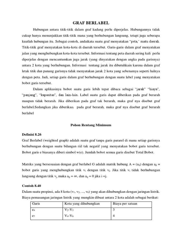 Pohon Rentang Minimum dalam Graf Berlabel | PDF