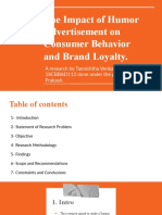 Impact of Humour Advertising On Consumer Behaviour and Brand Loyalty