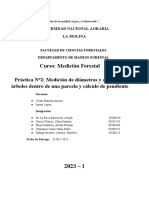 Medición de Diámetros y Alturas de Árboles Dentro de Una Parcela y Cálculo de Pendiente