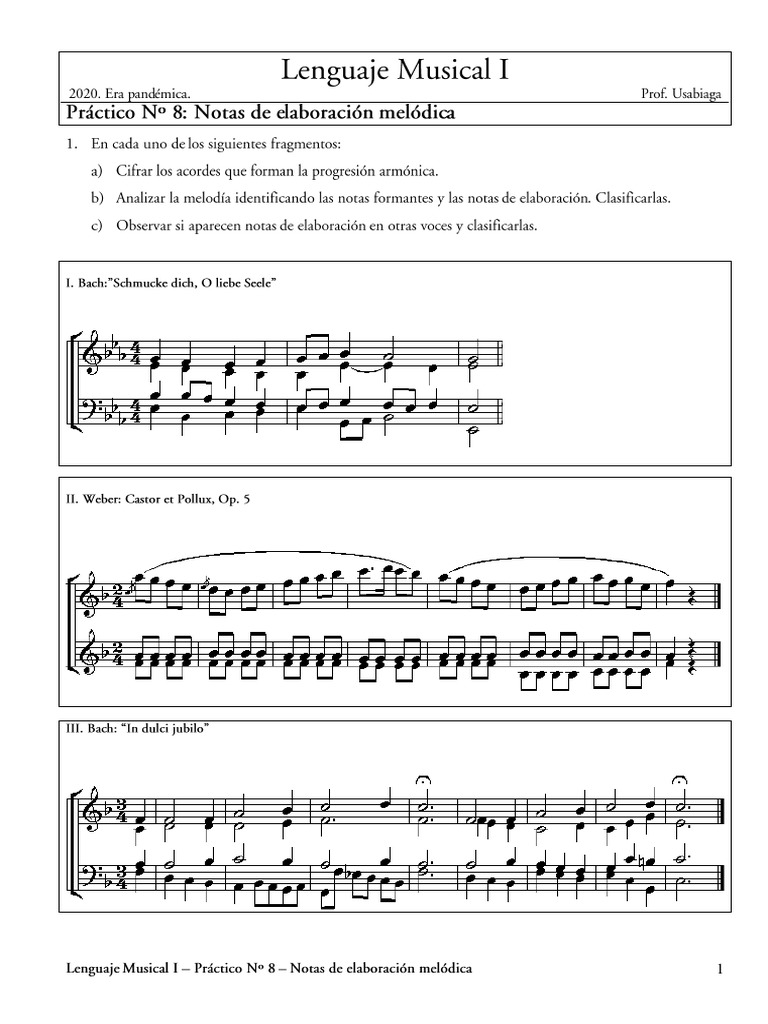 Práctico N° 08. Notas de elaboración melódica PDF