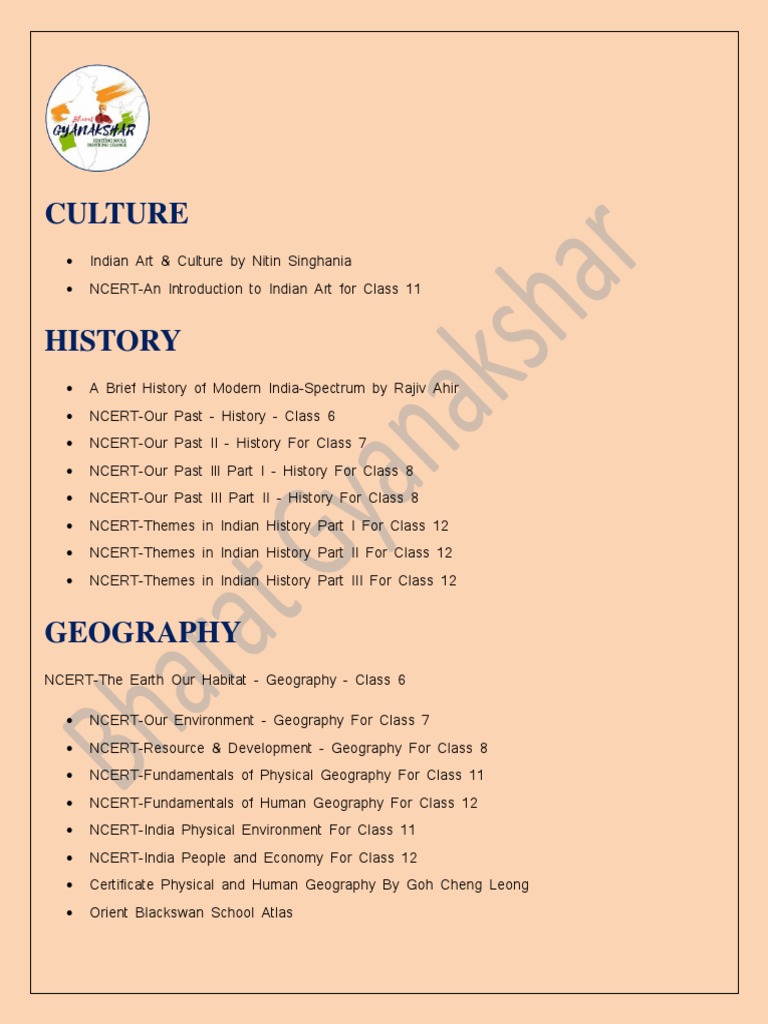 Book list for upsc PDF