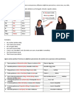 Exercicios Gramatica Possessivos