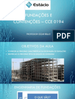Fundações e Contenções - Aula 5 - Prof. Cezar Bello