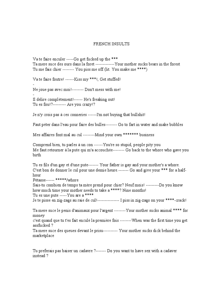 French Insults | PDF