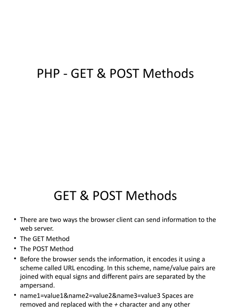 Lecture 12 - PHP - GET & POST Methods | PDF | Application Layer ...