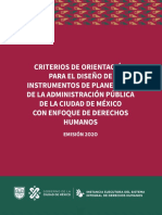 IESIDH - Criterios de Orientación para El Diseño de Instrumentos de Planeación de La Administración Pública de La Ciudad de México Con Enfoque de Derechos Humanos