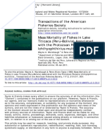 Mortalidad Masiva de Peces en El Lago Titicaca (Perú-Bolivia) Asociada Al Parásito Protozoario Ichthyophthirius Multifiliis
