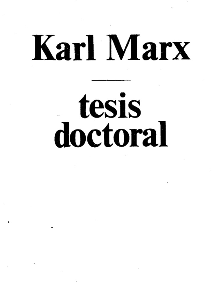 doctoral dissertation karl marx
