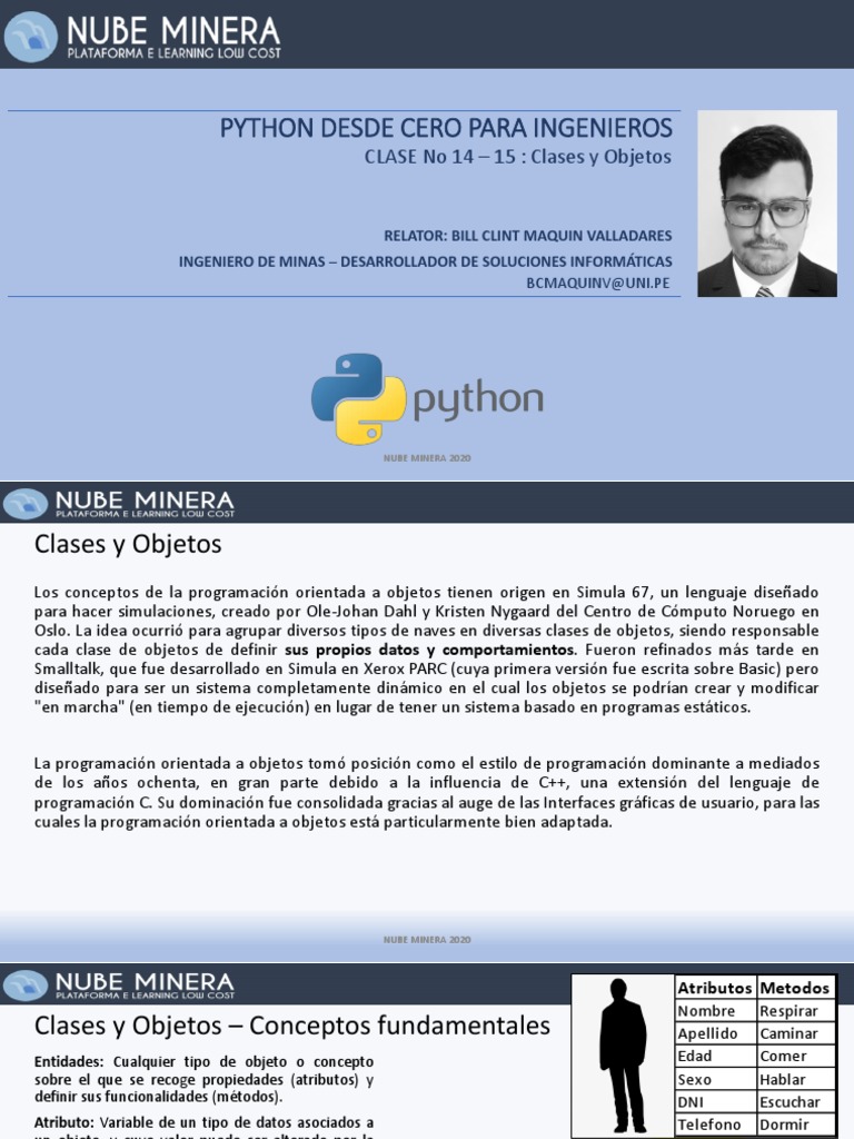 Clases y Objetos en Python | PDF | Objeto (informática) | Programación ...