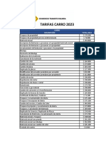 Tarifas Carros 2023 Palmira