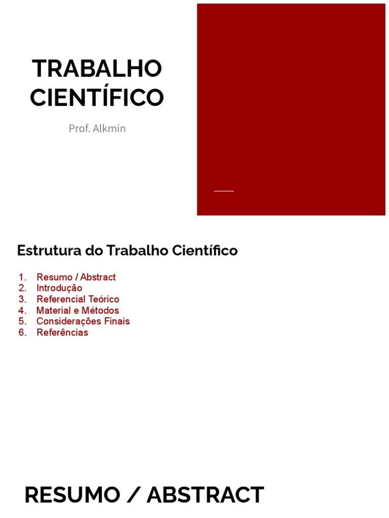 Estrutura do Trabalho Científico | PDF