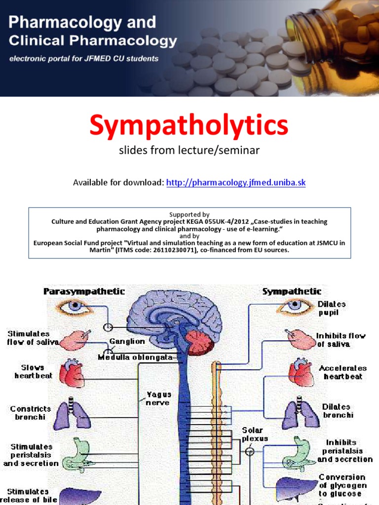 Sympatholytics: Pharmacology Overview | PDF
