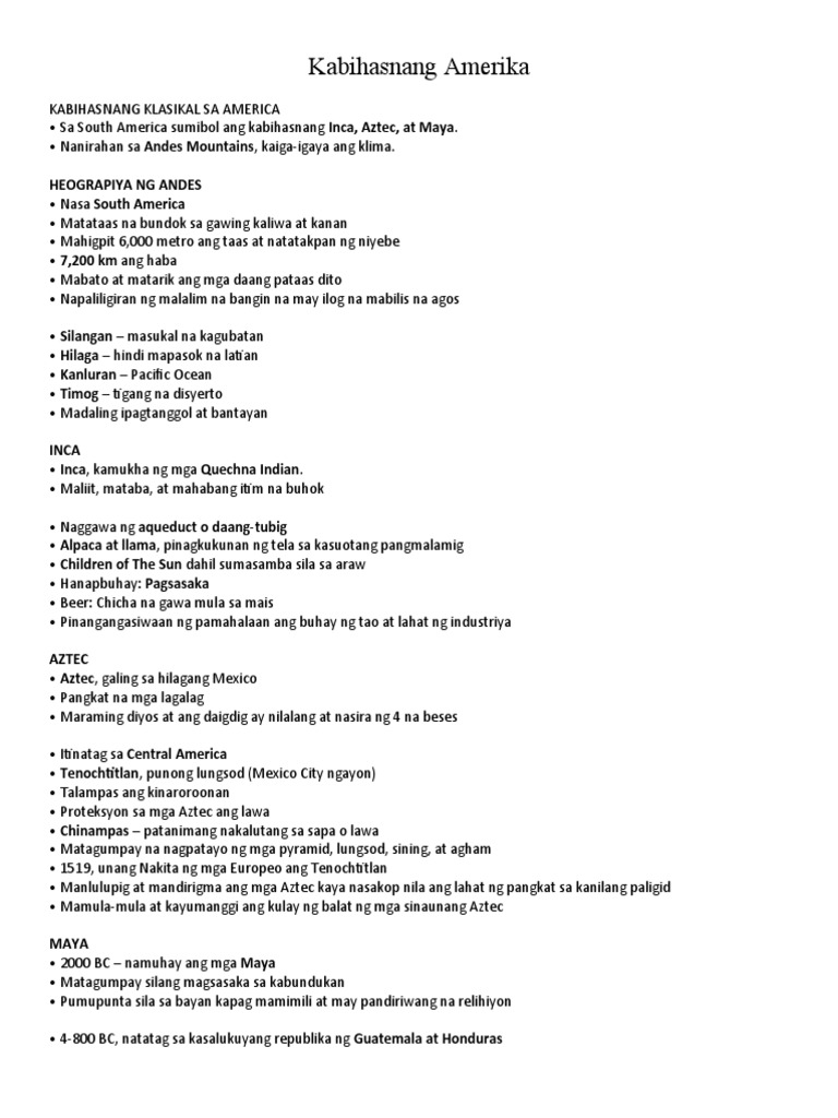 Kabihasnang Amerika | PDF
