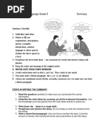 Grade 9 English HL Summary Worksheet Edited