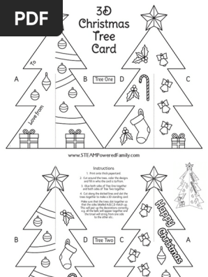 3D Christmas Tree Card STEAM Powered Family