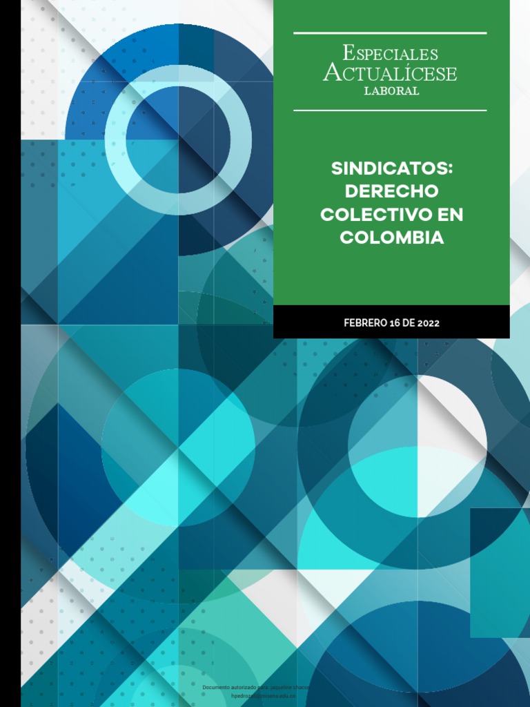 EA 02 2022 Sindicatos Derecho Colectivo en Colombia | PDF | Sindicato ...
