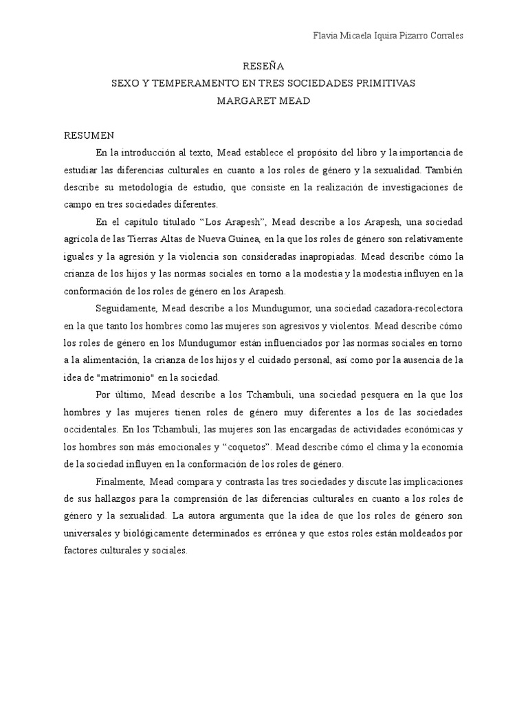 Reseña Mead - Iquira Pizarro | PDF