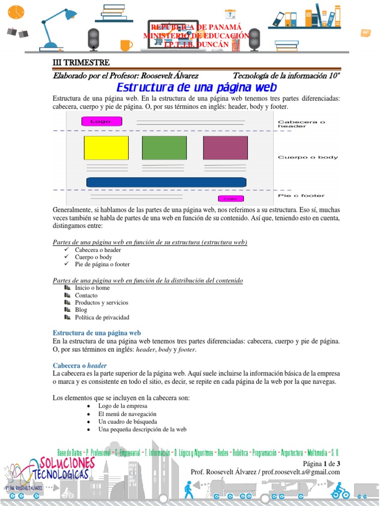Estructura y partes de una página web | PDF | Red mundial | Internet y web