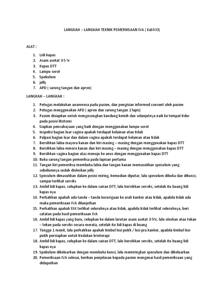 Langkah Iva Test Pdf