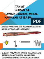 EPP 5 Q4 WEEK 2 LESSON 2 Kagamitan at Kasangkapan Sa Gawaing-Kahoy, Metal, Kawayan at Iba Pa.