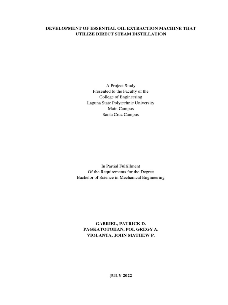 (Manuscript) Development of Essential Oil Extraction Machine That ...