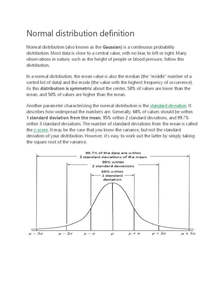 Normal Distribution Definition PDF