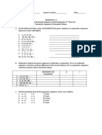 Geometric Sequences and Means Worksheet