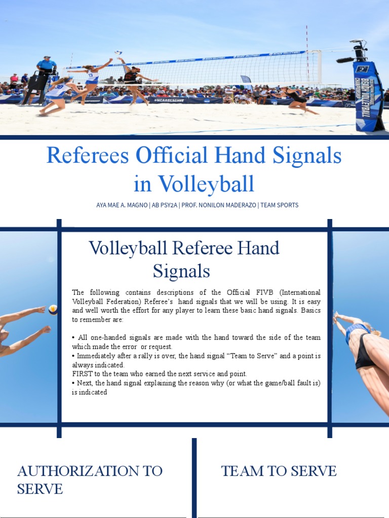 Referees Official Hand Signals In Volleyball Pdf