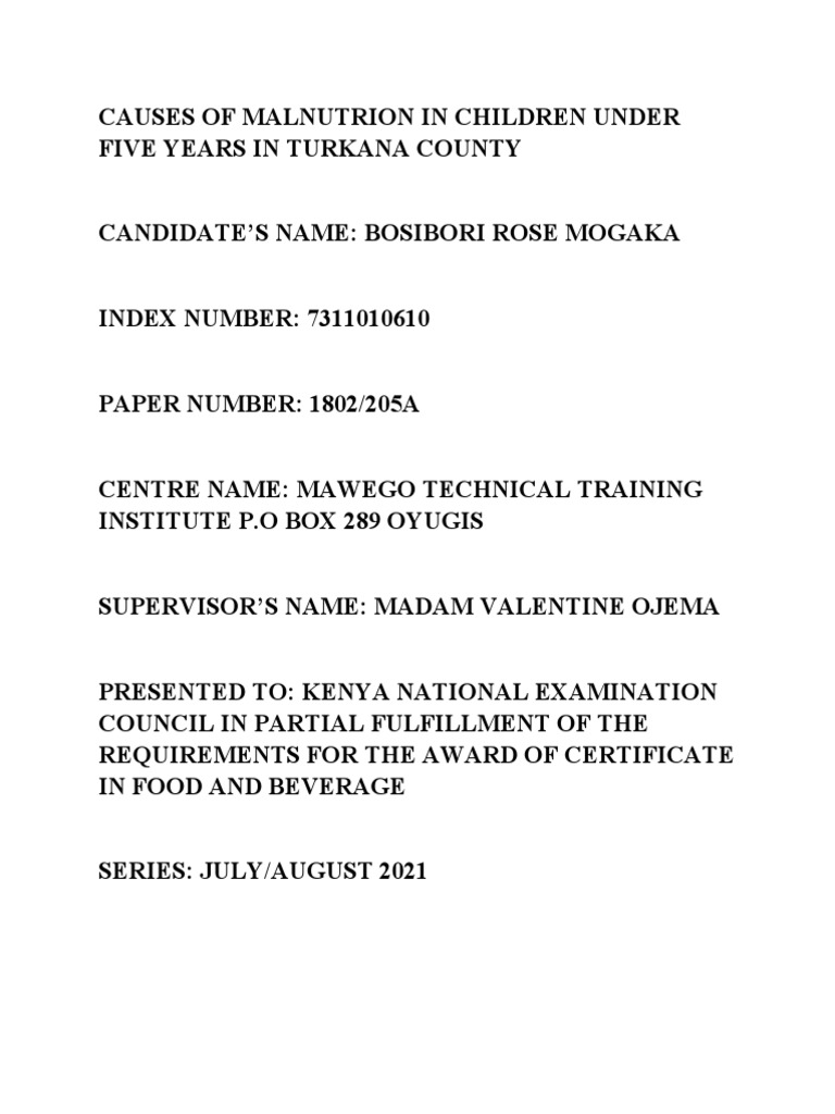Causes of Malnutrition | PDF